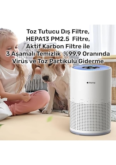 Ihome Arp1 -aktif Karbon Filtreli 100m3 H Işıklı Ultra Sessiz Air Purifier Hava Temizleyici Diğer