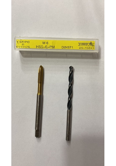 M6 Titan Kaplı Düz Kılavuz 5 MM Hss Matkap Ucu
