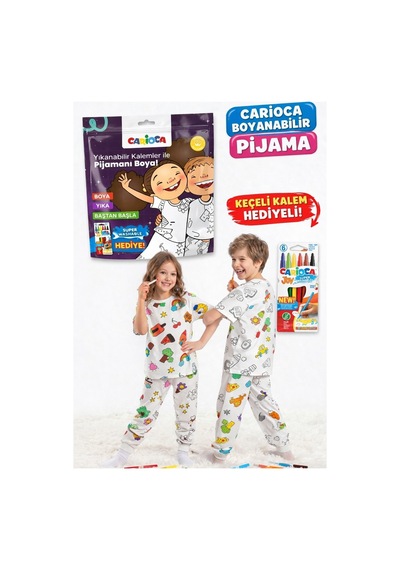 5-6 Yaş İçin Boyanabilir Pijama, Keçeli Kalem İle Eğlenceli