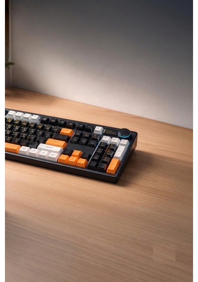 Oyuncu Klavyesi Rgb Işıklı Dijital Ekranlı 3 Modlu Mekanik Hisli Kablosuz Klavye Tk14