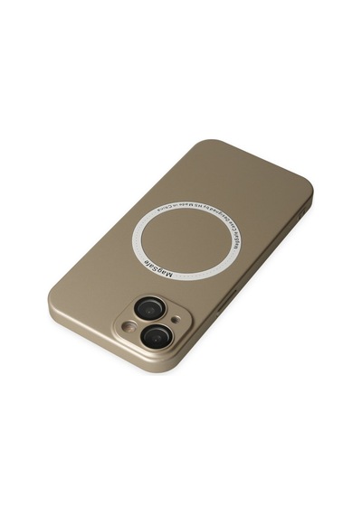 Apple iPhone Uyumlu - 14 Plus Kılıf Jack Magneticsafe Lens Silikon - Gold