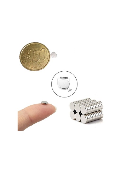 Ø6x1 Mm Neodyum Mıknatıs 100 Adet