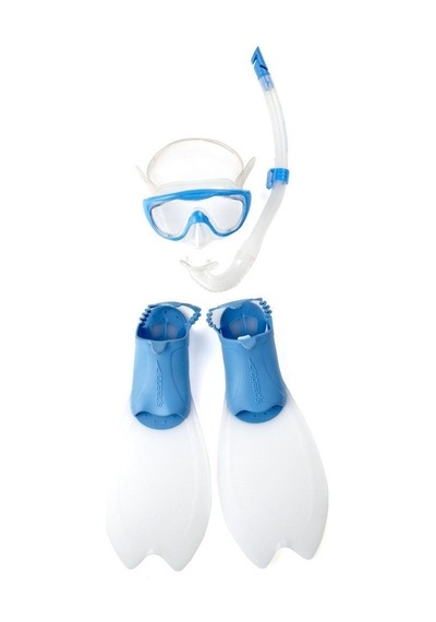 Speedo Glide Scuba Çocuk Set 36-38 Beyaz - Mavi