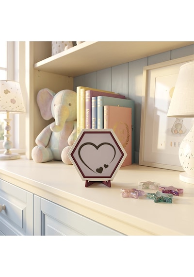 Minimalist İkili Kalp Masaüstü Objesi, Yaşam Alanınıza Huzur Ve Estetik Katan Modern Bir Dokunuş 10x10 Cm, Yavru Ağzı