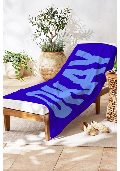 Modern Mavi Mor Okey Plaj Havlu Örtüsu - Minimalist Yaz Stili Hızlı Kuruyan Mikrofiber Havlu Örtü Kuru Kanyon