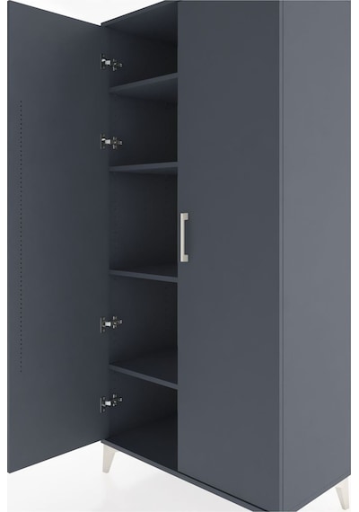 Hyperion Dolap 4 Raflı 2 Kapaklı 88x44x182 Antrasit-antrasit Antrasit