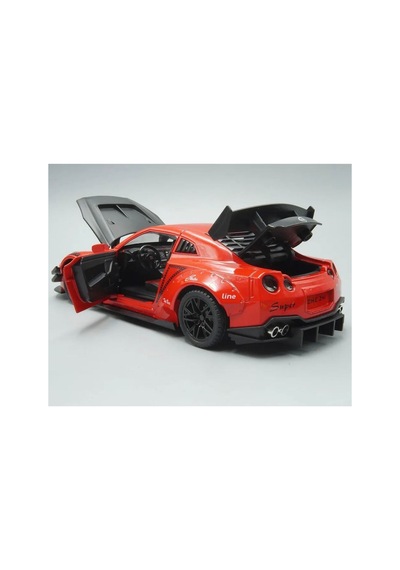 Nissan Gt-r 1.24 Metal Model Kapılar Kaput Bagaj Açılır Işıklı Sesli Die Cast Kırmızı Diğer