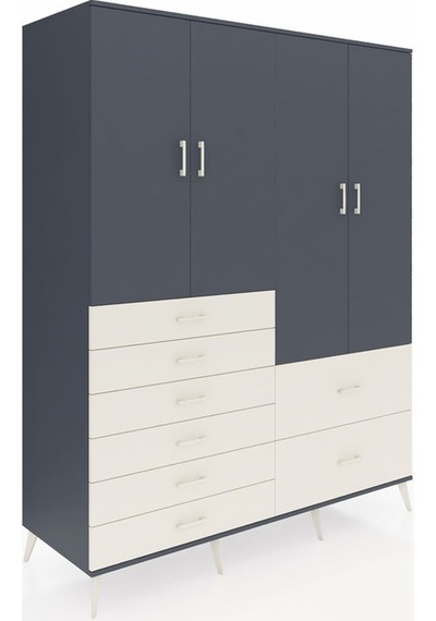 Kronos Gardrop 7 Raflı 8 Çekmeceli 4 Kapaklı 176x59x221 Antrasit-antrasit/aytaşı Beyaz Kronos Gardrop 7 Raflı 8 Çekmeceli 4 Kapaklı 176x59x221 Antrasit-antrasit/aytaşı Beyaz