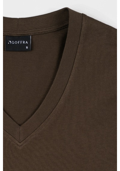 Goffra Kadın Vision V Yaka Premium Kalite Yoğun Dokulu Pamuklu T-shirt Kahverengi W102-r0220-07 Goffra Kadın Vision V Yaka Premium Kalite Yoğun Dokulu Pamuklu T-shirt Kahverengi W102-r0220-07