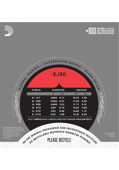 D'addario Ej30 Pro-Arté Rectified Trebles. Normal Tension Takım T