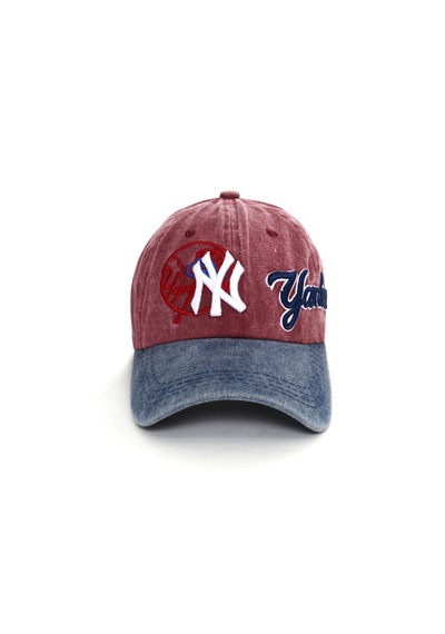 Berellini Ny Yankees Yıkamalı Şapka Special Desıgn Bordo - Lacivert