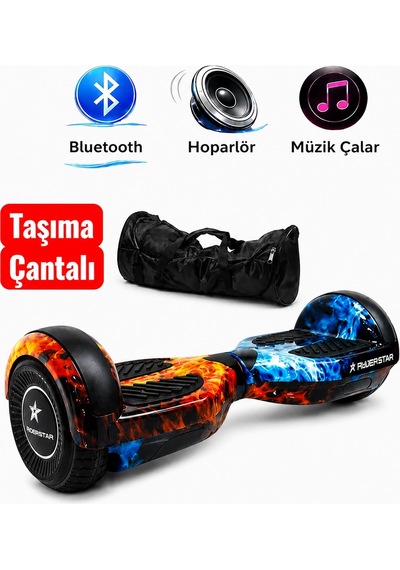 Elektrikli Kaykay Hoverboard 6.5 Inch Taşıma Çantalı Bluetooth Hoparlörlü Akıllı Denge - Rs-s5 Apato Grafiti