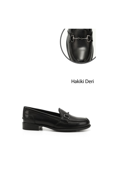 Gönderi(R) Gönderi R Kadın Siyah Tokalı Hakiki Deri Loafer Ayakkabı Gdza13424210 Siyah