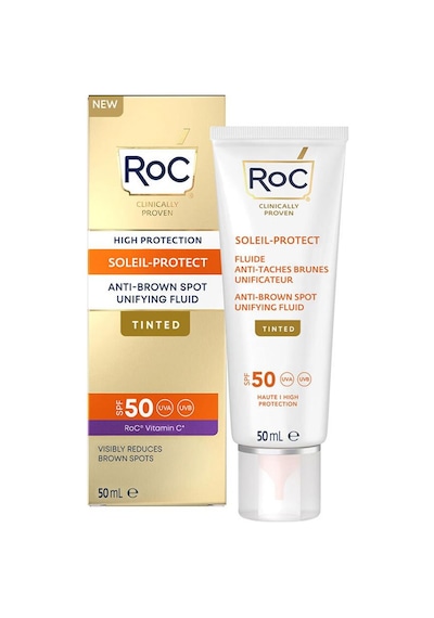 Roc Soleil-Protect brown Spot Unifying Fluid Tinted Leke Karşıtı ve Ton Eşitleyici Yüz Güneş Kremi 50 ML