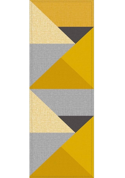 Hardal Geometrik Desenli Premium Masa Örtüsü Runner Rnr611n11
