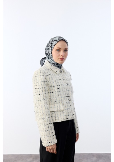 Mirsoy Scarf Zümra Desen Eşarp Siyah