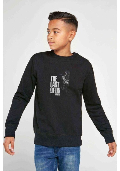 Tshirthane The Last Of Us Part 2 Baskılı Unisex Çocuk Siyah Sweatshirt (534632358) Siyah