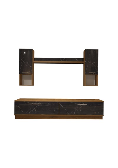 Decoraktiv Eko 5dab Mdf Std Tv Ünitesi Tv Sehpası Pera - Siyah Mermer