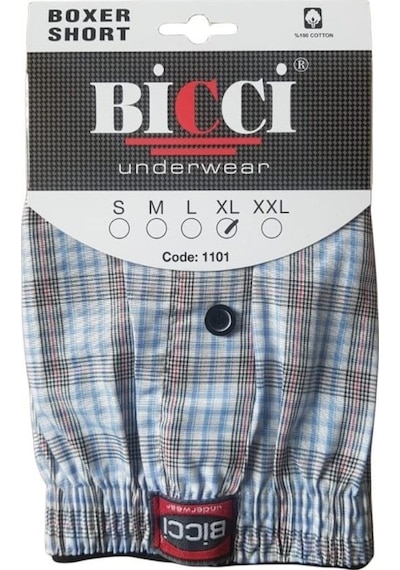 BicciPoplin Erkek Boxer Mavi