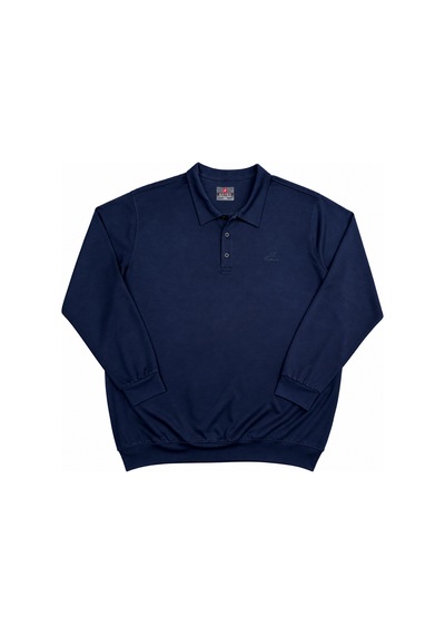 Annex Büyük Beden Polo Yaka Erkek Sweatshirt Lacivert