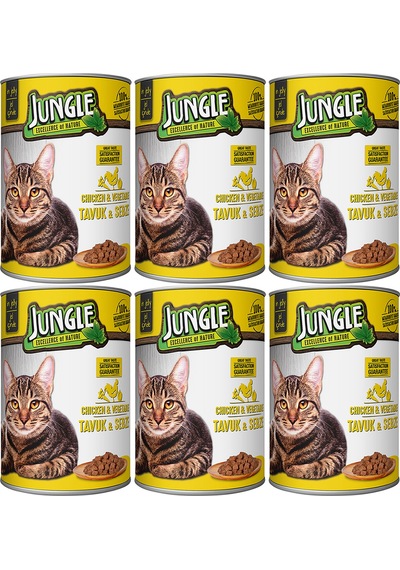 400 Gr Konserve Kedi Maması Tavuklu & Sebzeli - 6 Adet