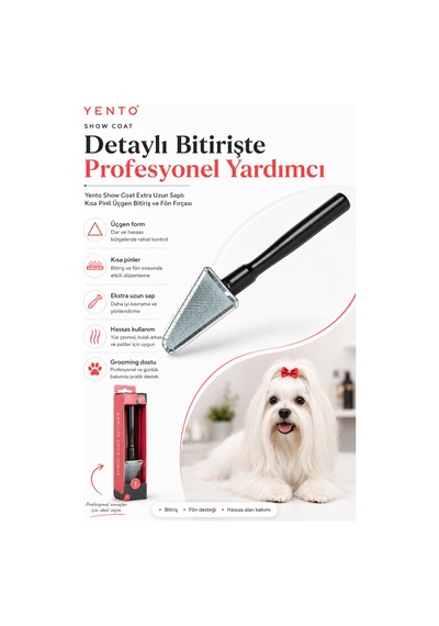 Yento Show Coat Extra Uzun Saplı Dar Alanlar İçin Köpek Tarağı