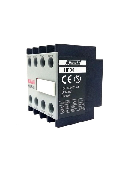 Himel Hfd622 Kontaktör Üstten Montajlı Yardımcı Kontak 2no+2nc 3-4 Kutup