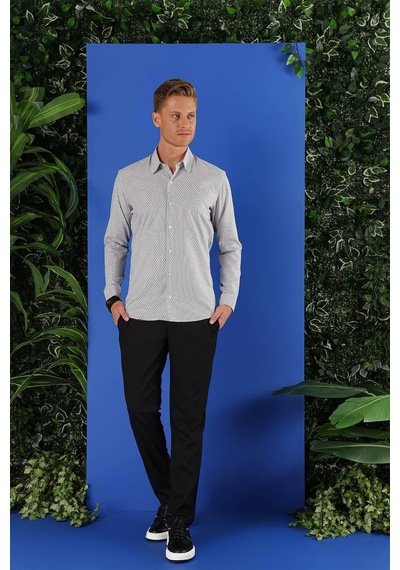 Efor G 1519 Slim Fit Beyaz Spor Gömlek Beyaz