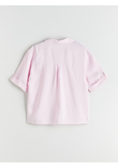 Lcw Comfort Pembe Modal Karışımlı Oversize Kadın Gömlek