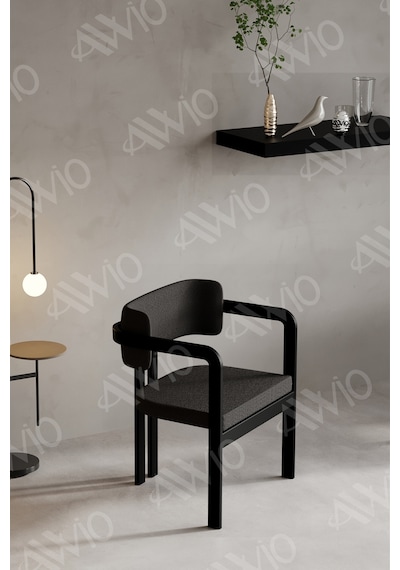 Avvio Sophia Tokyo Sandalye Siyah Mutfak Salon Yemek Odası Sandalyesi Demonte Metal Ayak Antrasit
