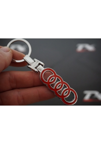 Audi Halka Logo Krom Metal Çift Yön Anahtarlık