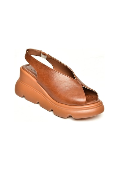 Fox Shoes U312255009 Taba Kalın Tabanlı Kadın Sandalet Taba-suni Deri Taba