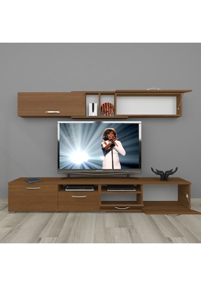 Decoraktiv Eko 5220 Slm Krom Ayaklı Tv Ünitesi Tv Sehpası Ceviz