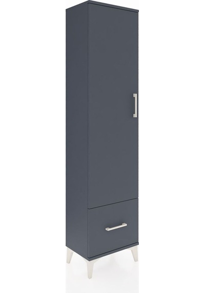 Arges Dolap 5 Raflı Tek Çekmeceli Tek Kapaklı 44x30x182 Antra... Antrasit