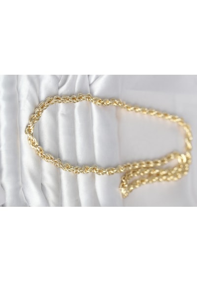 Cm 14k Gold Renk Kalın Burgu Zincirli Model 60 Cm Kadın Kolye Renkli