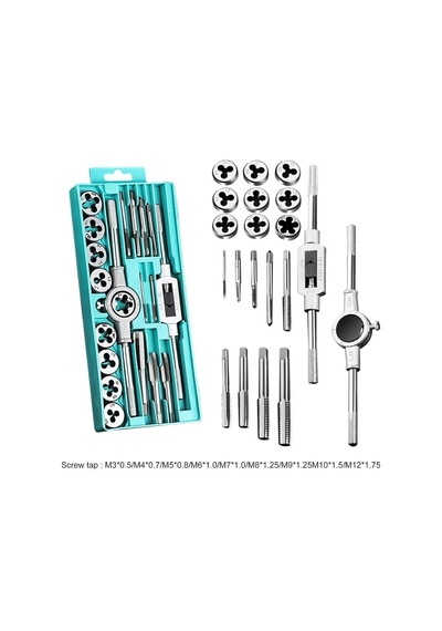 Klavuz Seti 20 Parça Klavuz Pafta Seti Metrik Set M3-m12 Arası 20li Takım Full Set