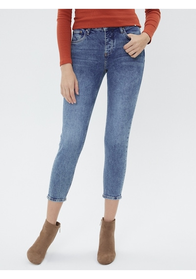 Boyfriend Slim Fit Kadın Pantolon Mavi