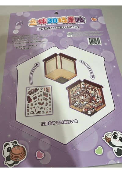 Dıy 3d Sahne Sticker Seti Mor Planner & Defter İçin Dekoratif Çıkartma Diğer
