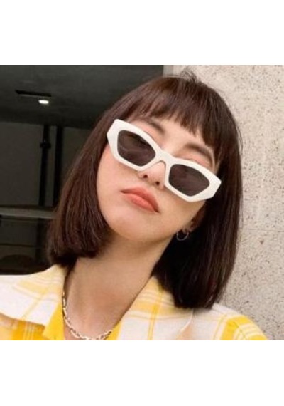 Beyaz İrregular Vintage&Retro Güneş Gözlüğü