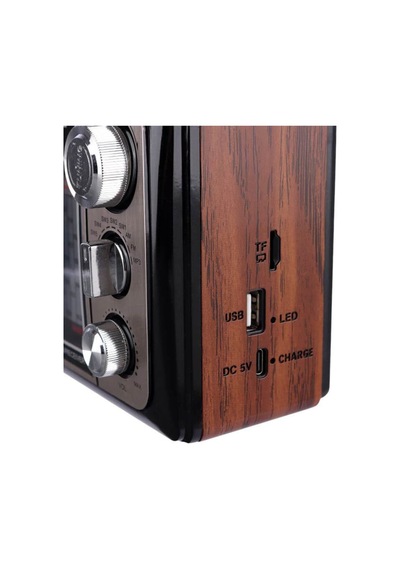 Güneş Panelli Nostaljik Fm Radyo Bluetooth Hoparlör Şarjlı Kablosuz Speaker Sd Kart Usb Girişli