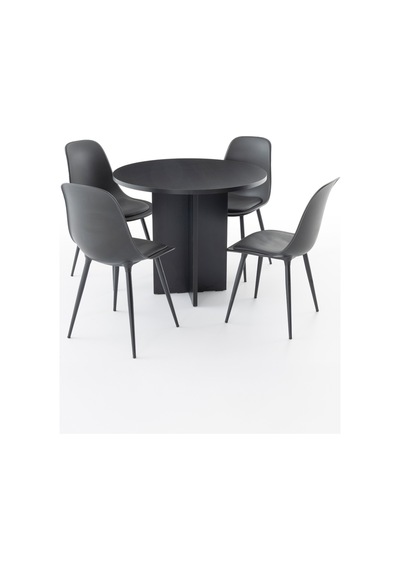 Harmony Sora Oval Masa 90x75x90 Cm Siyah Sadece Masa - Modern Tasarım