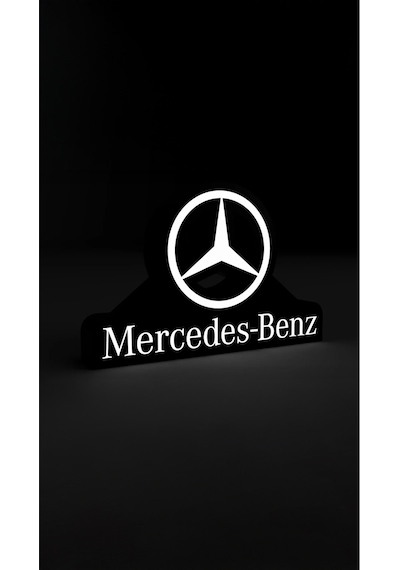 Mercedes Logolu Dekoratif Aydınlatma Led Gece Lambası Çok Renkli