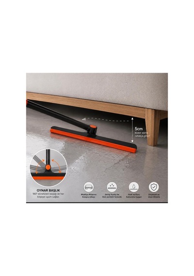 2'li Temizlik Seti - 180 Döner Başlıklı Cam & Tezgah Çekçeği + 5'li Mikrofiber Temizlik Bezi 30x30 Cm