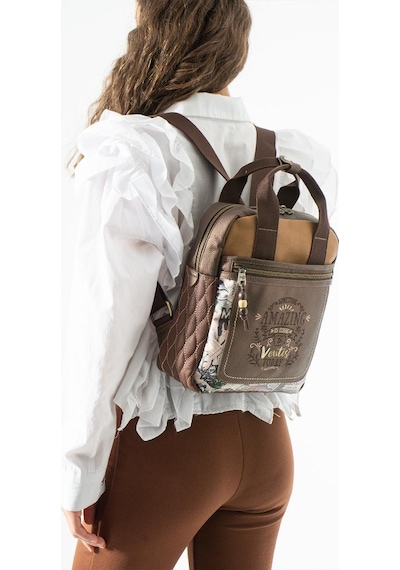 Baginn Vegan Deri Sırt Çantası Amazing Ventis 30 27 Cm Retro Vegan Deri İster Elde Sırt Sırtta Fonksiyonel Kahverengi