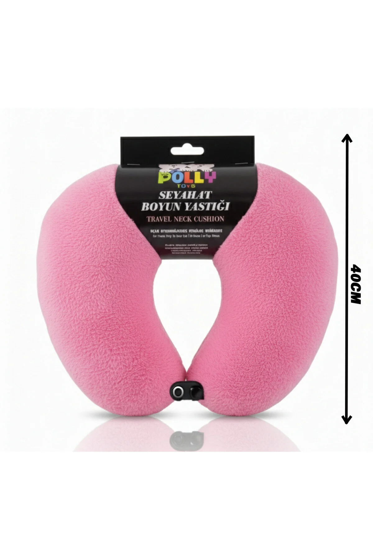 Seyahat Boyun Yastığı 40 Cm Rahat & Yumuşak Destek Yastığı Pembe