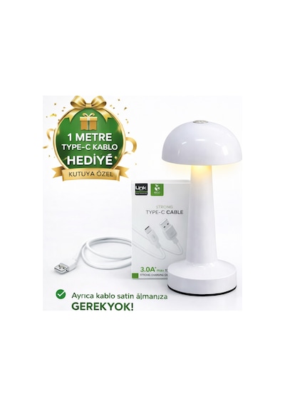 Zenlight Mantar Masa Lambası 320-6 Beyaz