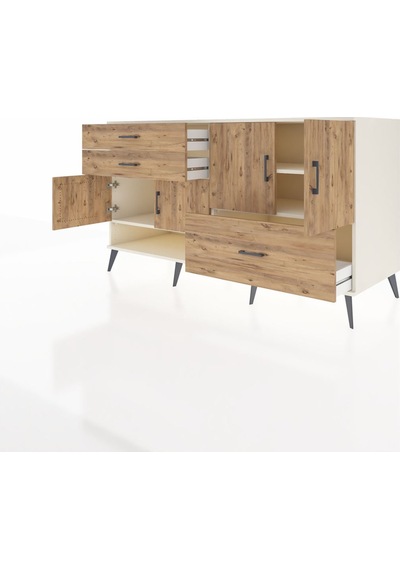 Kronos Konsol 3 Raflı 3 Çekmeceli 4 Kapaklı 176x59x99 Aytaşı-çam Aytaşı-çam