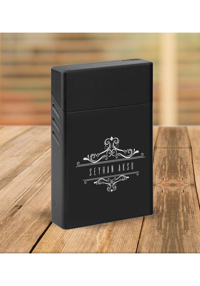 4n1k Kişiye Özel Siyah Slim Boy Metal Sigara Kutusu-8
