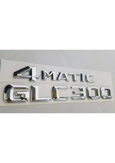 Benz Glc 300 Ve 4matic Krom Bagaj Yazısı Seti 2'li Üçgen Tip 3m 3d Abs