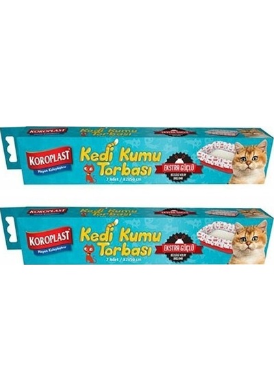 Koroplast Büzgülü Ekstra Güçlü Kedi Kumu Torbası 7'li 2 Adet Beyaz 82 x 50 CM